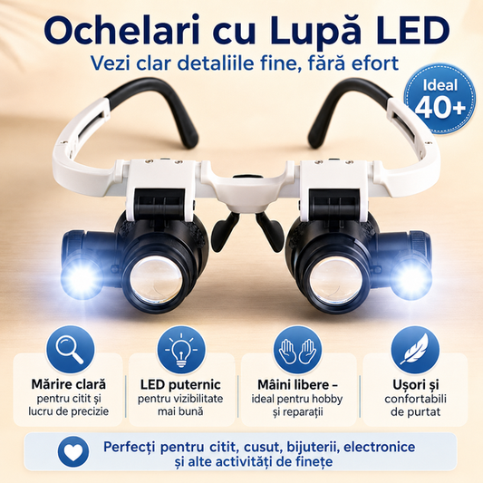 Ochelari-Lupă LED HeadMagnify™ – Vezi Detaliile Perfect