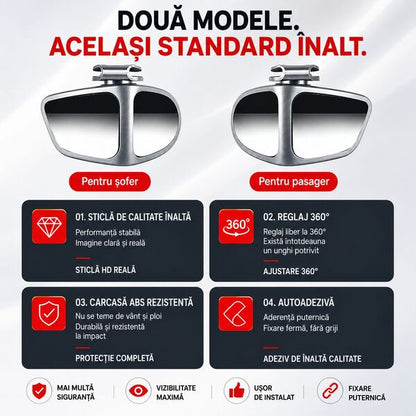 Oglinda 360° SafeView™ – Elimină Unghiurile Moarte